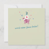 kaart beterschap, tekening koe, vis in kom  (Achterkant)