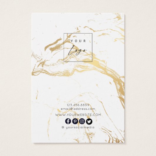 Kaart bezorgen ・ Gold Marble Pattern Logo (Achterkant)