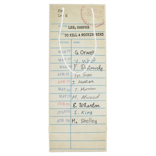 Kaart  bibliotheek wijn cadeautas (Achterkant)