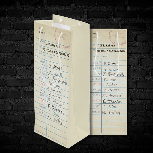 Kaart  bibliotheek wijn cadeautas