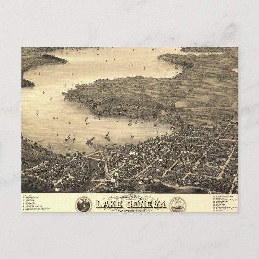 kaart bij het meer van Genève (Voorkant)