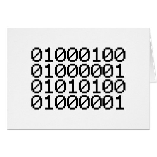 KAART BINAIRE GEGEVENS (Voorkant Horizontaal)