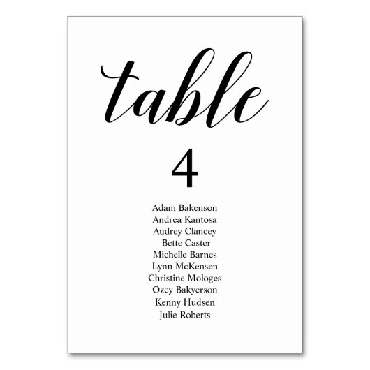 Kaart Bindend Dinner Modern Guest Seating Chart (Achterkant)