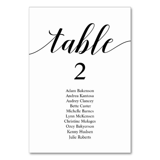 Kaart Bindend Dinner Modern Guest Seating Chart (Achterkant)