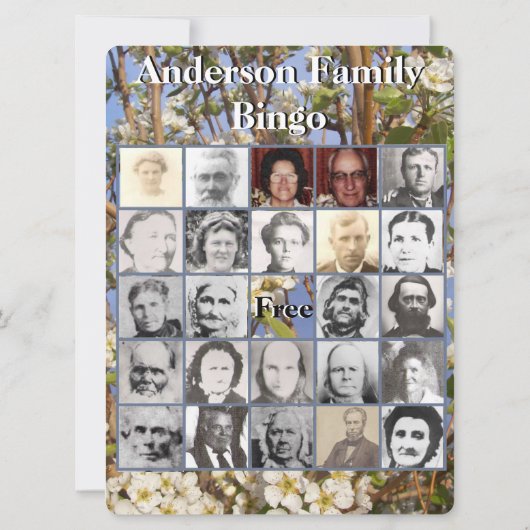 Kaart Bingo Bingo White Blossoming Tree Foto (Achterkant)