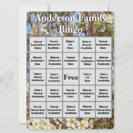 Kaart Bingo Bingo White Blossoming Tree Foto