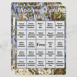 Kaart Bingo Bingo White Blossoming Tree Foto