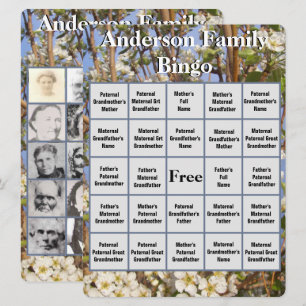 Kaart Bingo Bingo White Blossoming Tree Foto