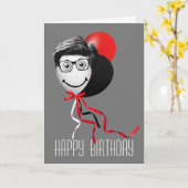 Kaart Birthday Balloons man (Gele Bloem)