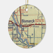  kaart Bismarck ND Keramisch Ornament (Links)