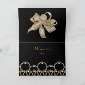 Kaart Black Pearls Bow Best Wish of Birthday (Binnen)