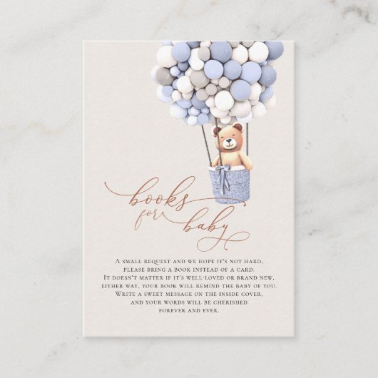 Kaart blauw Beer-ballonnen voor Baby (Voorkant)