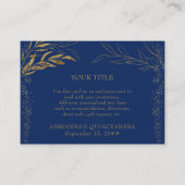 Kaart Blauw en Gold Leaf Custom Reception Enclosur (Voorkant)