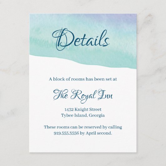 Kaart blauw en Paarse Waterverf wasgoed (Voorkant)