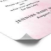 Kaart blauw en roze Baby shower voorspelling Poster (Hoek)