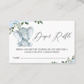 Kaart blauw flesje ellefant luierbehuizing visitekaartje (Voorkant)