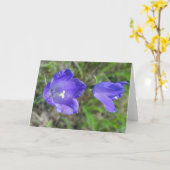 Kaart blauw paar bloemen, blanco (Gele Bloem)