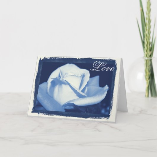 Kaart blauw Roos Jubileum (Voorkant)