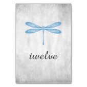 Kaart blauwe dragonfly-tabelnummer (Achterkant)