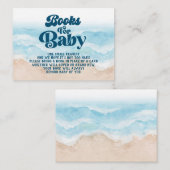 Kaart Blauwe Retro Beach Book Request Enclosure (Voorkant / Achterkant)