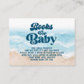 Kaart Blauwe Retro Beach Book Request Enclosure (Voorkant)