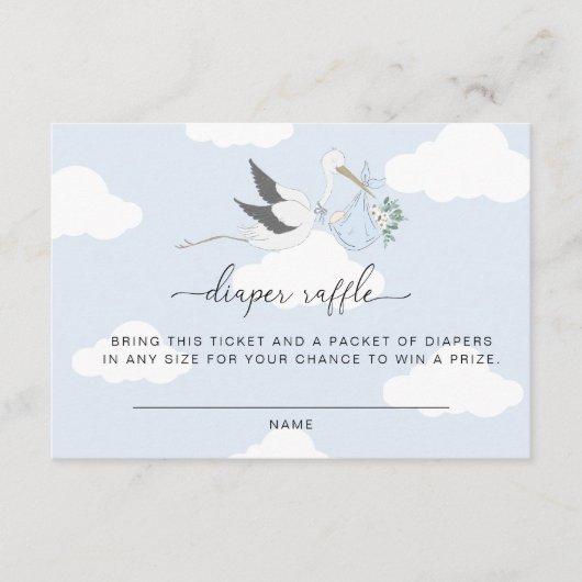 Kaart Blauwe staafdruppel Raffle Ticket Insert (Voorkant)