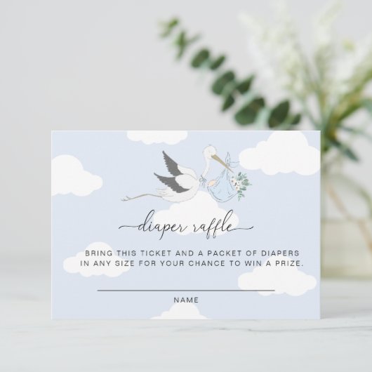 Kaart Blauwe staafdruppel Raffle Ticket Insert (Staand voorkant)