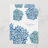 Kaart blauwe Waterverf Dahlias (Voorkant / Achterkant)