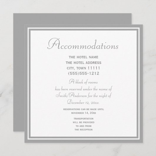 Kaart Bleke grijze bruiloft (Voorkant / Achterkant)