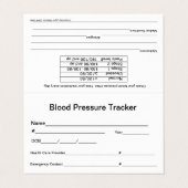 Kaart Bloeddruk Visitekaartje (Buitenkant ongevouwen)