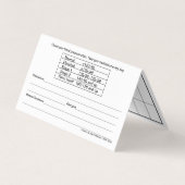 Kaart Bloeddruk Visitekaartje (Achterkant)