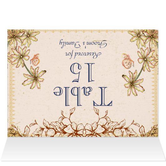 Kaart  bloemen tabelnaam (Binnen Horizontaal (Boven))