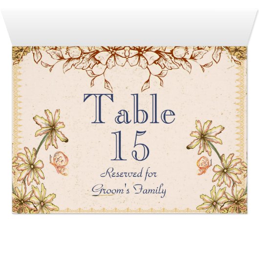 Kaart  bloemen tabelnaam (Binnen Horizontaal (Onder))