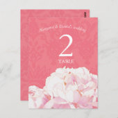 Kaart Blush Pony Pink Wedding Table Number (Voorkant / Achterkant)