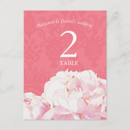 Kaart Blush Pony Pink Wedding Table Number