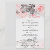 Kaart  Blush roze Rose Wedding Menu (Voorkant / Achterkant)