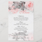 Kaart  Blush roze Rose Wedding Menu (Voorkant)