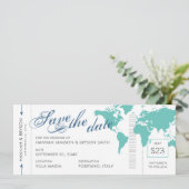 Kaart Boarding Pass Save the Date Kaart U PICK KLE (Staand voorkant)