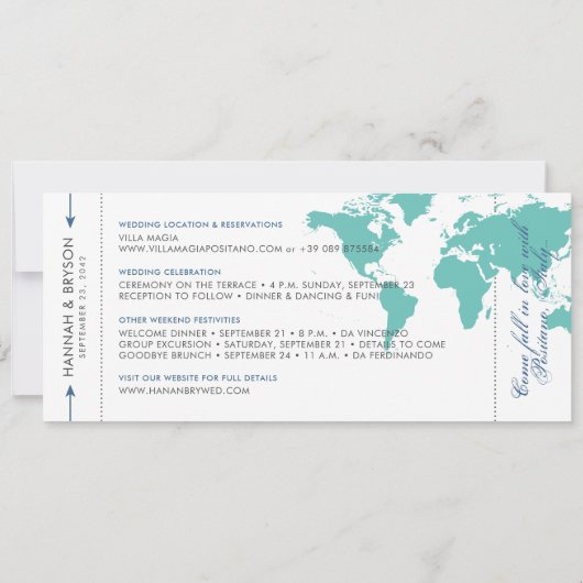 Kaart Boarding Pass Save the Date Kaart U PICK KLE (Achterkant)