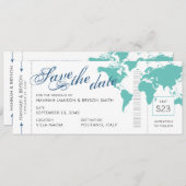 Kaart Boarding Pass Save the Date Kaart U PICK KLE (Voorkant / Achterkant)