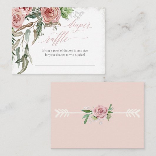 Kaart Boho Blush Roos Visitekaartje (Voorkant / Achterkant)