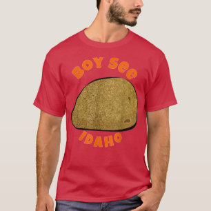 Kaart Boise Idaho, thuisstaat Idaho Boy ziet Idaho T-shirt