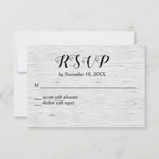 Kaart Boom-boomstam Hart Wedding RSVP (Voorkant)