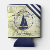 Kaart/boot/silhouet/zeilboot weg/marine blikjeskoeler (Achterkant)