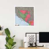 Kaart Bosnië en Herzegovina - 1995 Poster (Thuiskantoor)