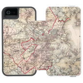 Kaart: Boston, 1883 Incipio iPhone Portemonnee Hoesje (Agenda Open)