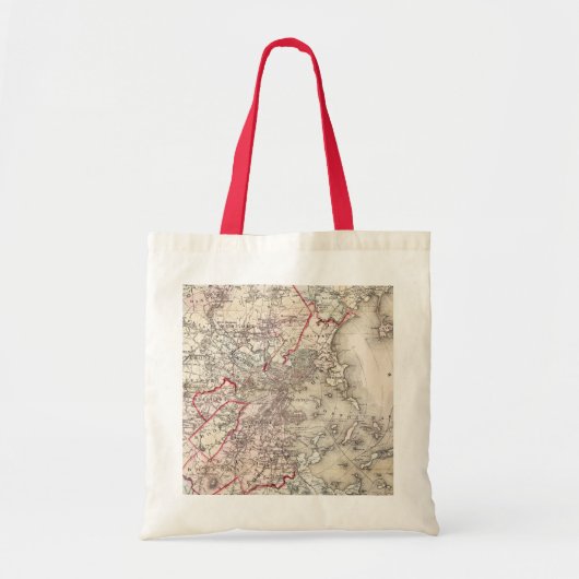 Kaart: Boston, 1883 Tote Bag (Voorkant)