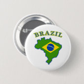 Kaart BRAZIl/vlag Ronde Button 5,7 Cm (Voorkant /achterkant)