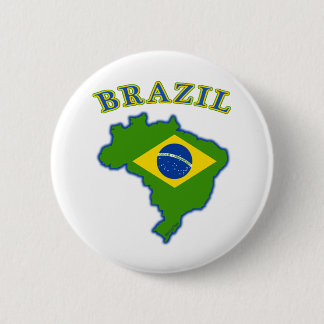 Kaart BRAZIl/vlag Ronde Button 5,7 Cm