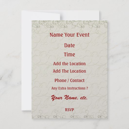 Kaart / Bridge Party - SRF (Achterkant)